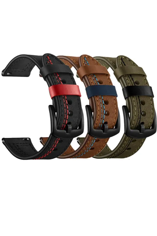 Techaks TCHS-21149 Huawei Watch Gt 3 46Mm Uyumlu Krd-19 Deri Zore Kordon-Siyah