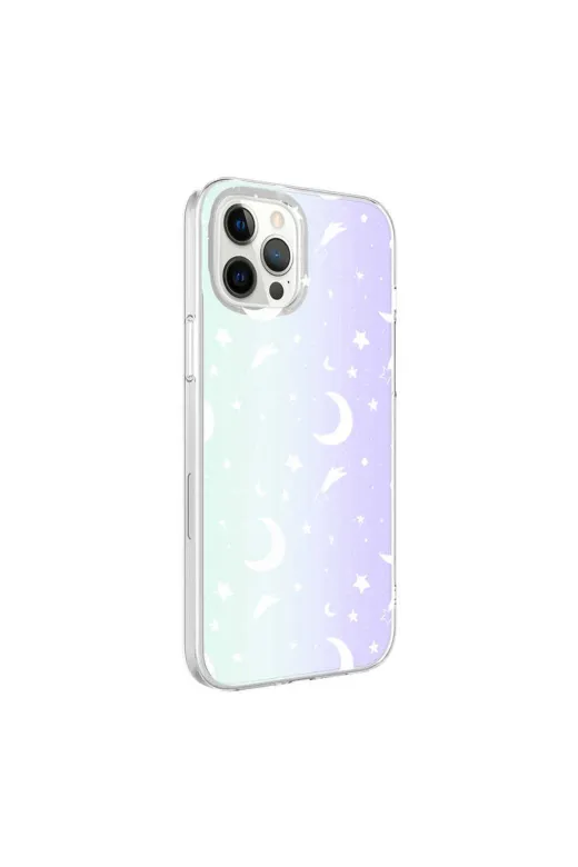 Techaks TCHS-21457 Iphone 12 Pro Uyumlu Zore M-Blue Desenli Kılıf-Moon No4