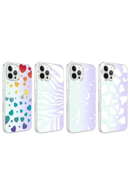 Techaks TCHS-21458 Iphone 12 Pro Max Uyumlu Zore M-Blue Desenli Kılıf-Moon No4