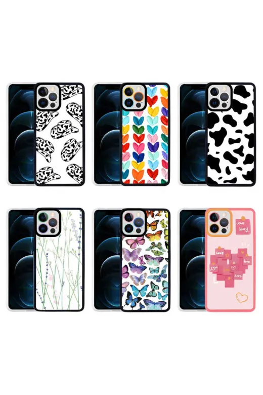 Techaks TCHS-21621 Iphone 12 Pro Uyumlu Zore M-Fit Desenli Kılıf-Heart No6