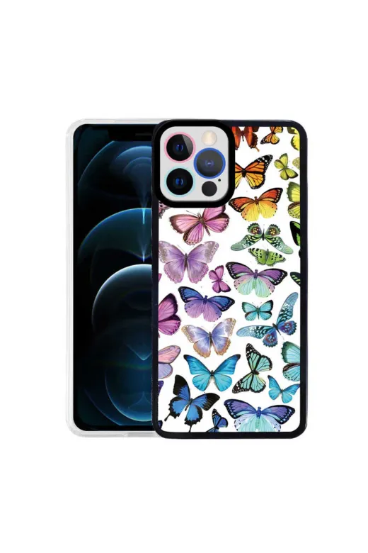 Techaks TCHS-21624 Iphone 13 Pro Uyumlu Zore M-Fit Desenli Kılıf-Butterfly No3