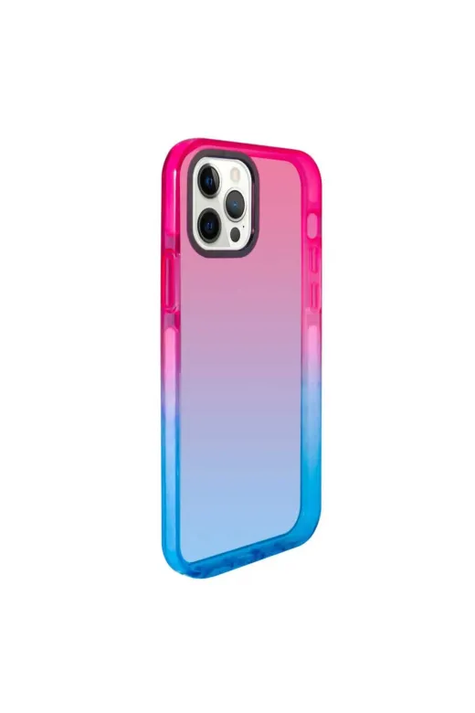 Techaks TCHS-21749 Iphone 13 Pro Max Uyumlu Zore Renkli Punto Kılıf-Pembe-Mavi