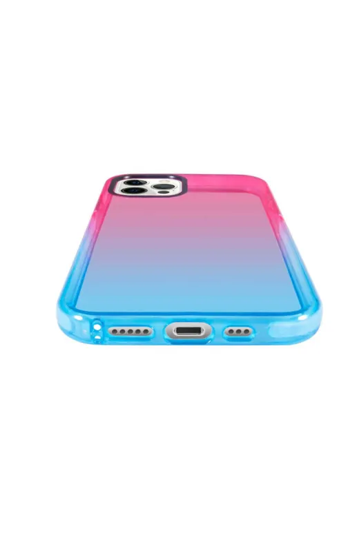 Techaks TCHS-21749 Iphone 13 Pro Max Uyumlu Zore Renkli Punto Kılıf-Pembe-Mavi