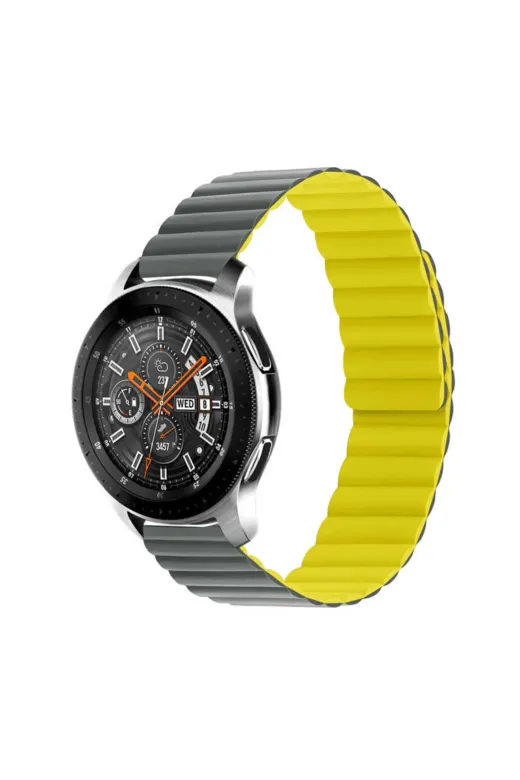 Techaks TCHS-22629 Gear S2 Uyumlu Krd-52 Zore Kordon-Gri-Sarı