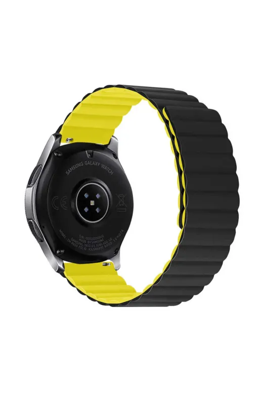 Techaks TCHS-22629 Gear S2 Uyumlu Krd-52 Zore Kordon-Gri-Sarı