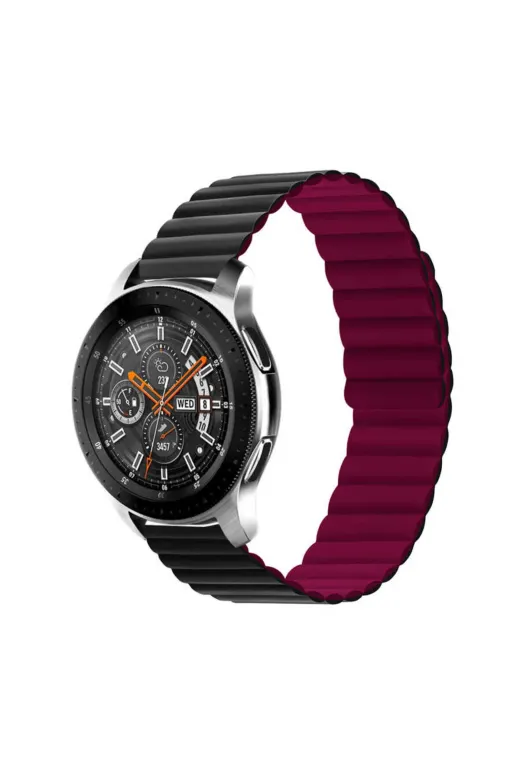 Techaks TCHS-22630 Galaxy Watch Active 2 44Mm Uyumlu Krd-52 Zore Kordon-Siyah-Kırmızı