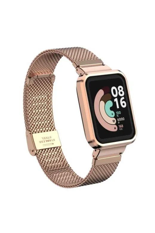 Techaks TCHS-22646 Xiaomi Redmi Watch (Mi Watch Lite) Uyumlu Krd-59 Metal Zore Kordon-Siyah