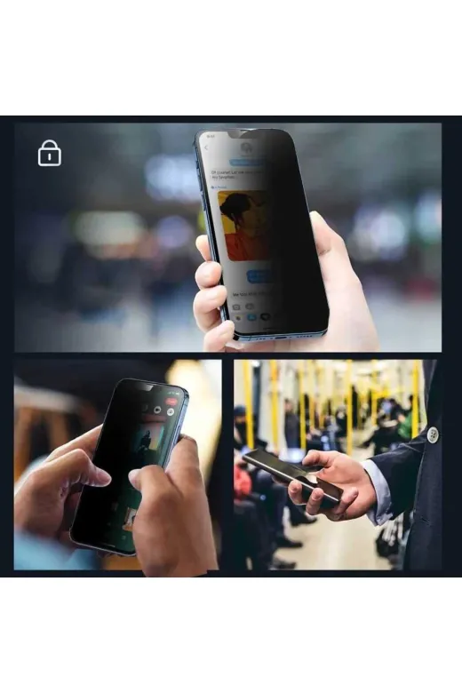 Techaks TCHS-22746 Iphone 13 Uyumlu Davin 5D Privacy Cam Zore Ekran Koruyucu