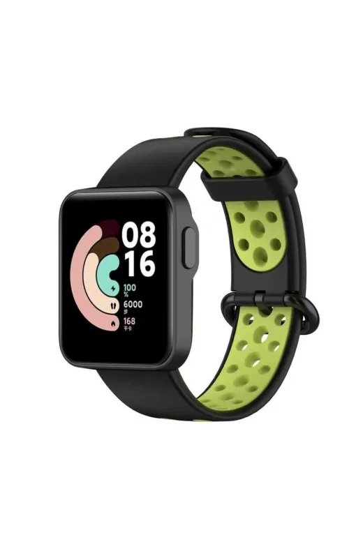 Techaks TCHS-23527 Xiaomi Redmi Watch 2 Lite Krd-02 Uyumlu Zore Kordon-Siyah-Kırmızı