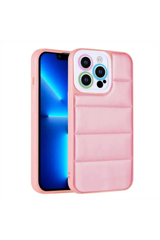 Techaks TCHS-23798 Iphone 12 Pro Max Uyumlu Kamera Korumalı Aihttgli Renkli Zore Seksek Kılıf-Pembe