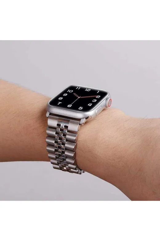 Techaks TCHS-24576 Watch Ultra 49Mm Kordon Uyumlu Krd-36 Metal Strap Kayış Clo- Gümüş