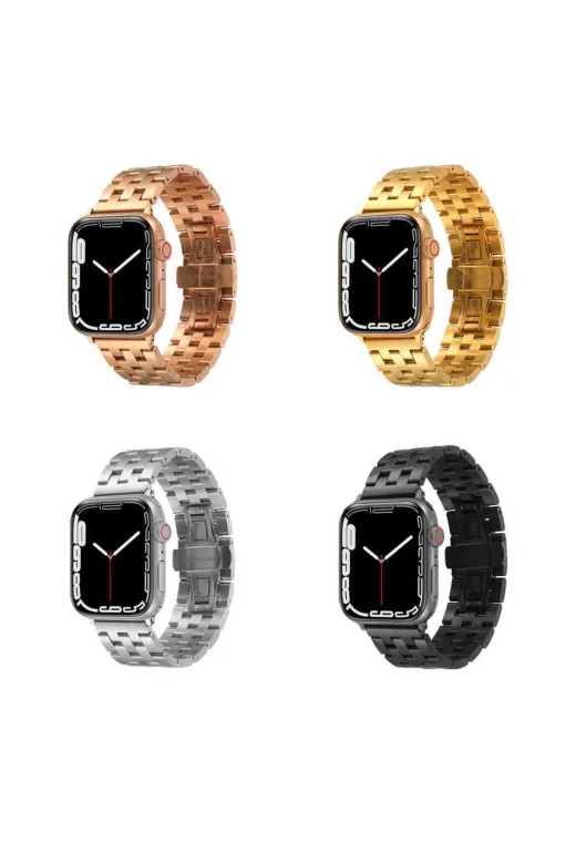 Techaks TCHS-24592 Watch Ultra 49Mm Kordon Uyumlu Krd-20 Metal Strap Kayış Clo- Rose Gold