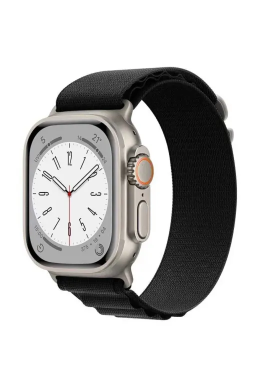 Techaks TCHS-24688 Watch 7 45Mm Uyumlu Krd-74 Hasır Zore Kordon-Siyah