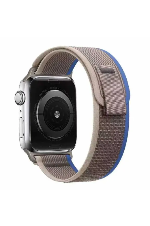 Techaks TCHS-24700 Watch 7 45Mm Uyumlu Krd-77 Hasır Zore Kordon-Gri-Mavi