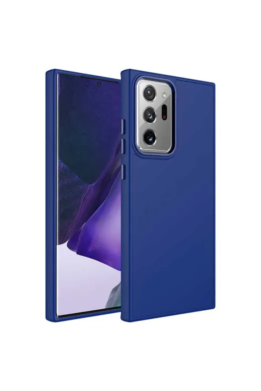 Techaks TCHS-25111 Galaxy Note 20 Ultra Uyumlu Metal Çerçeve Ve Buton Tasarımlı Silikon Zore Luna Kılıf-Laciver