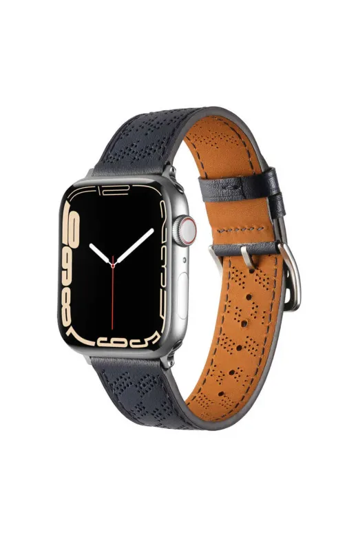 Techaks TCHS-25330 Watch 7 41Mm Uyumlu Krd-76 Pu Deri Kordon Strap Kayış Clo- Lacivert
