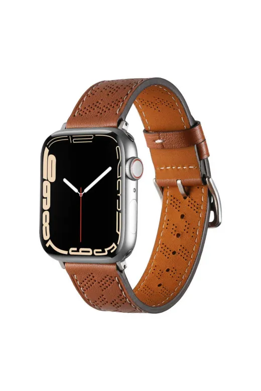 Techaks TCHS-25331 Watch 42Mm Uyumlu Krd-76 Pu Deri Kordon Strap Kayış Clo- Kahverengi