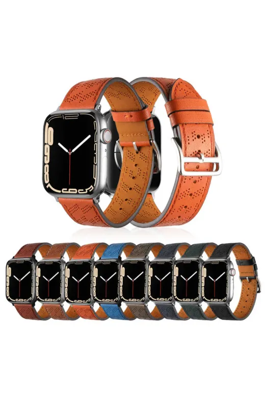 Techaks TCHS-25332 Watch 44Mm Uyumlu Krd-76 Pu Deri Kordon Strap Kayış Clo- Kahverengi