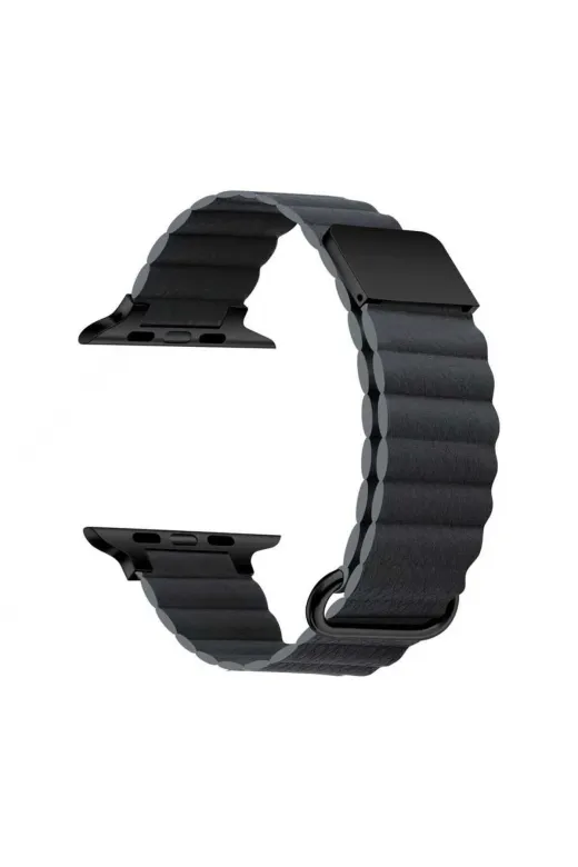 Techaks TCHS-25624 Watch Ultra 49Mm Uyumlu Krd-78 Pu Deri Kordon Strap Kayış Clo- Koyu Gri