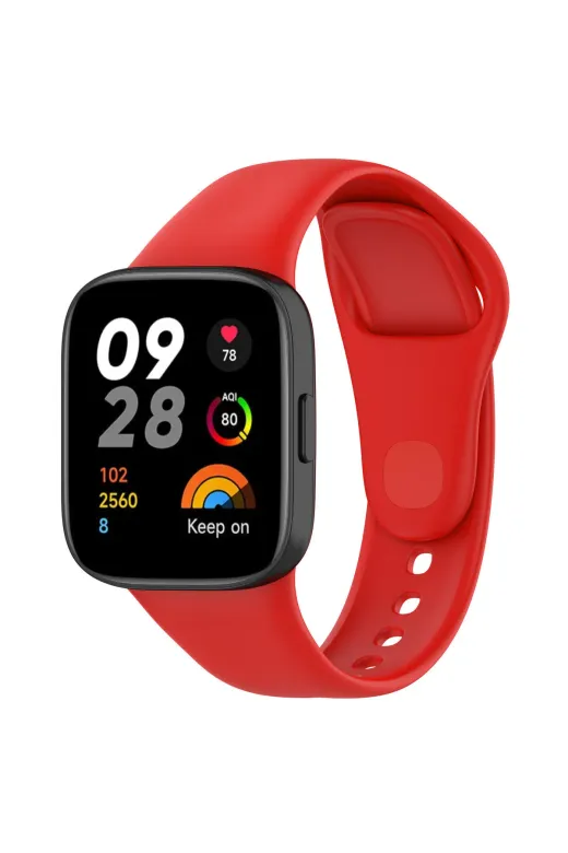 Techaks TCHS-26440 Xiaomi Redmi Watch 3 Uyumlu Krd-81 Uyumlu Zore Kordon-Kırmızı