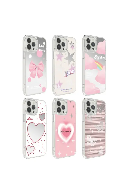 Techaks TCHS-27169 Iphone 13 Pro Max Uyumlu Aihttgli Parlak Tasarımlı Zore Mimbo Kılıf-No6