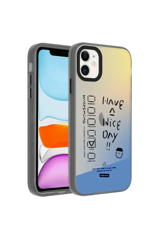 Techaks TCHS-27907 Iphone 11 Uyumlu Desenli Zore Dragon Sert Kılıf-Have