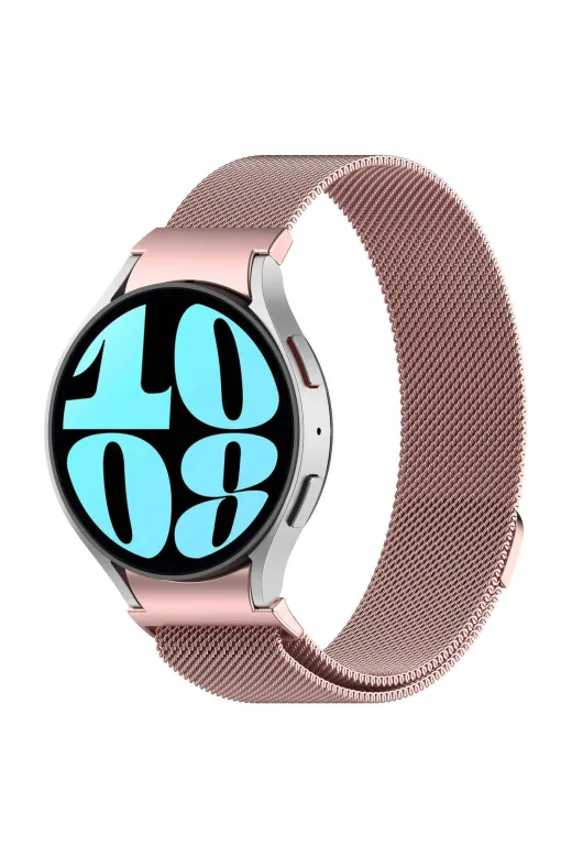 Techaks TCHS-28848 Galaxy Watch 6 Classic 47Mm Uyumlu Krd-01 Metal Zore Kordon-Pale Gold