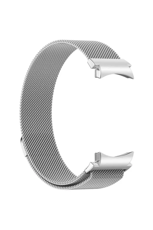Techaks TCHS-28848 Galaxy Watch 6 Classic 47Mm Uyumlu Krd-01 Metal Zore Kordon-Gümüş