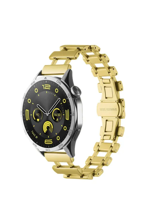 Techaks TCHS-30456 Galaxy Watch 46Mm Uyumlu Clo- Krd-96 22Mm Metal Kordon-Gold