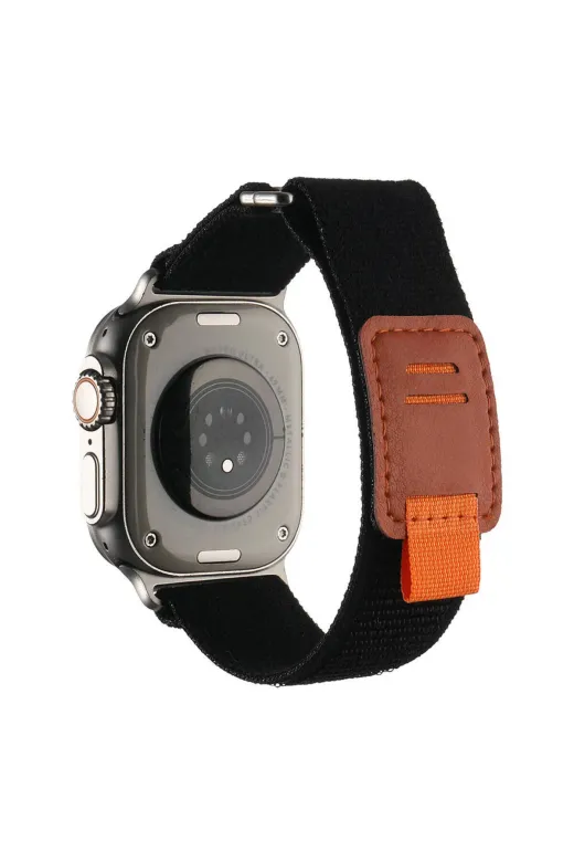 Techaks TCHS-31951 Apple Watch Ultra 49Mm Hasır Kordon Zore Krd-106 Strap Kayış-Siyah