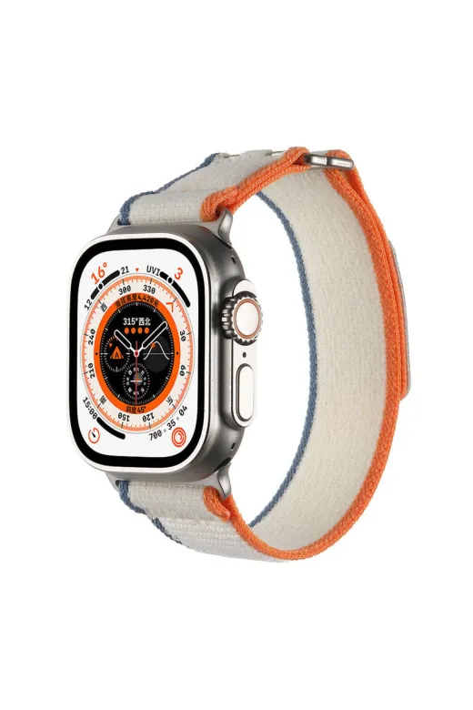 Techaks TCHS-31951 Apple Watch Ultra 49Mm Hasır Kordon Zore Krd-106 Strap Kayış-Siyah