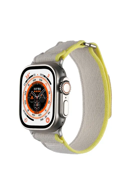 Techaks TCHS-31951 Apple Watch Ultra 49Mm Hasır Kordon Zore Krd-106 Strap Kayış-Siyah