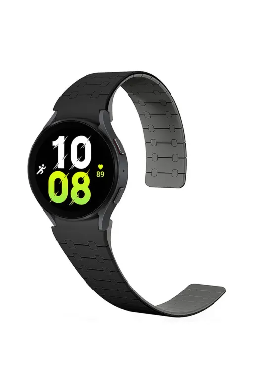Techaks TCHS-32547 Galaxy Watch 5 40Mm Zore Krd-111 20Mm Çizgili Desenli Silikon Kordon-Siyah