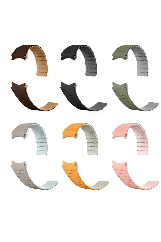 Techaks TCHS-32549 Galaxy Watch 5 Pro 45Mm Zore Krd-111 20Mm Çizgili Desenli Silikon Kordon-Siyah