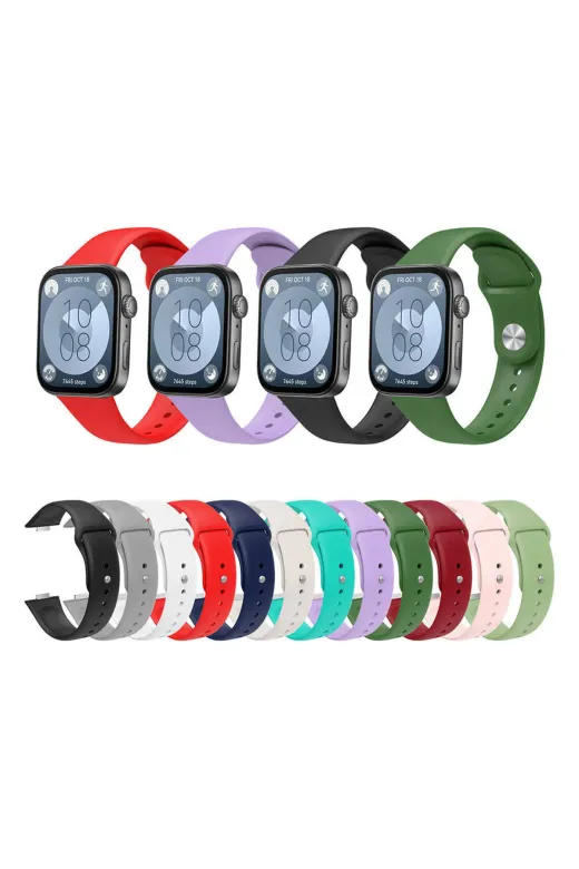 Techaks TCHS-32820 Huawei Watch Fit 3 Krd-11 22Mm Silikon Kordon-Yeşil