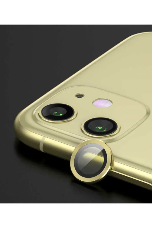 Techaks TCHS-CL-02-iPhone 12 Iphone 12 Uyumlu Zore Cl-02 Kamera Koruyucu-Gold