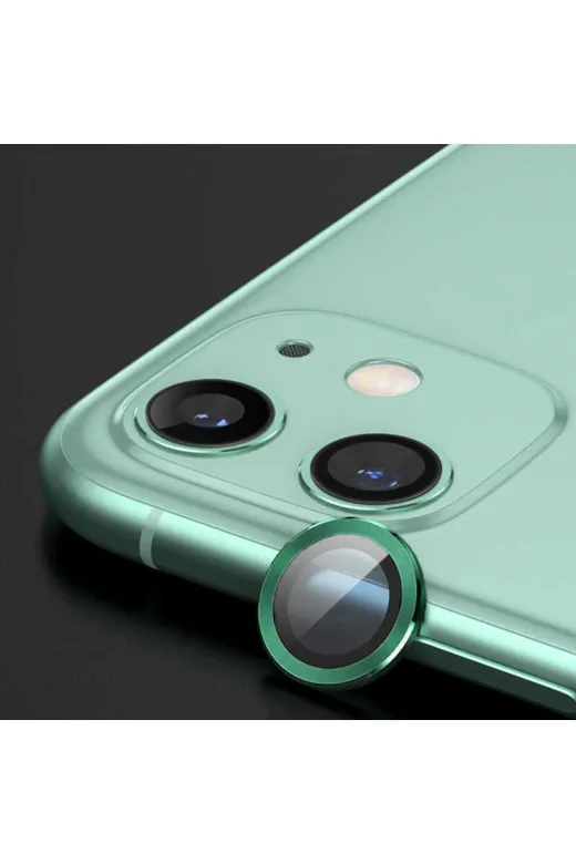 Techaks TCHS-CL-02-iPhone 12 Iphone 12 Uyumlu Zore Cl-02 Kamera Koruyucu-Yeşil