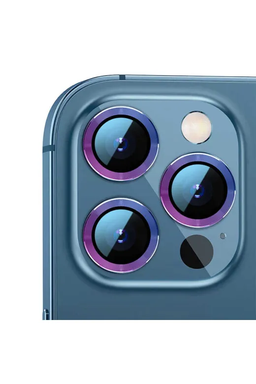 Techaks TCHS-CL-02-iPhone 12 Pro Iphone 12 Pro Uyumlu Zore Cl-02 Kamera Koruyucu-Colorful