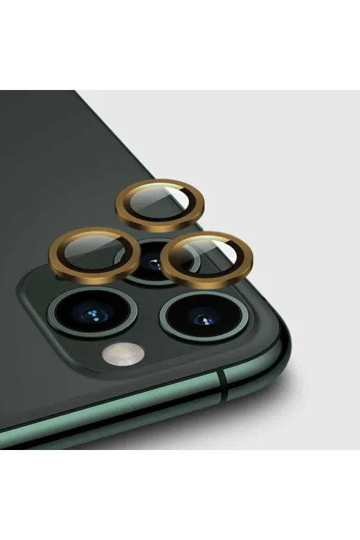 Techaks TCHS-CL-02-iPhone 12 Pro Iphone 12 Pro Uyumlu Zore Cl-02 Kamera Koruyucu-Gold