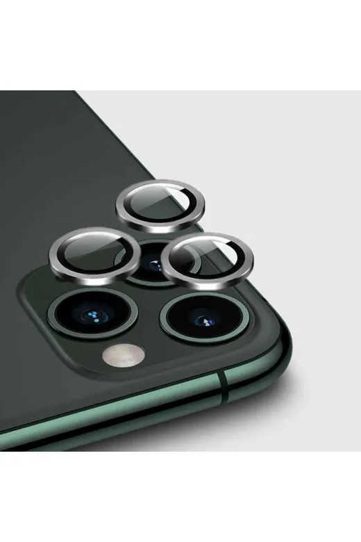 Techaks TCHS-CL-02-iPhone 12 Pro Max Iphone 12 Pro Max Uyumlu Zore Cl-02 Kamera Koruyucu-Gümüş
