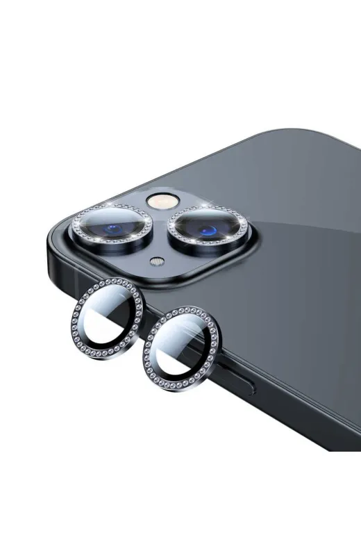 Techaks TCHS-CL-06-iPhone 13 Mini Iphone 13 Mini Uyumlu Zore Cl-06 Kamera Koruyucu-Siyah