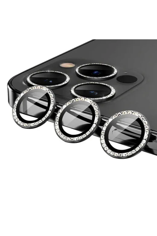 Techaks TCHS-CL-06-iPhone 13 Pro Iphone 13 Pro Uyumlu Zore Cl-06 Kamera Koruyucu-Siyah