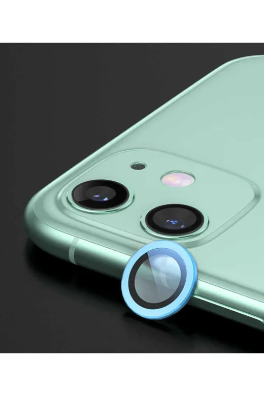 Techaks TCHS-CL-07-iPhone 11 Iphone 11 Uyumlu Zore Cl-07 Kamera Koruyucu-Mavi
