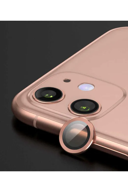 Techaks TCHS-CL-07-iPhone 11 Iphone 11 Uyumlu Zore Cl-07 Kamera Koruyucu-Rose Gold