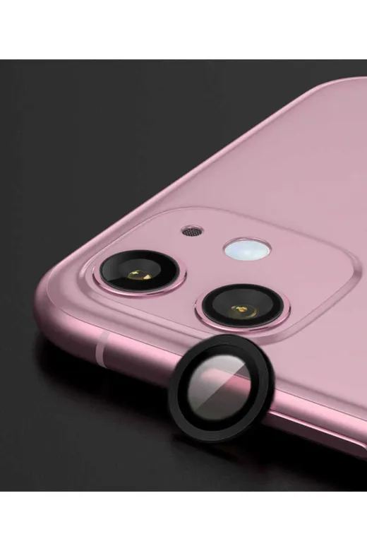 Techaks TCHS-CL-07-iPhone 12 Mini Iphone 12 Mini Uyumlu Zore Cl-07 Kamera Koruyucu-Siyah