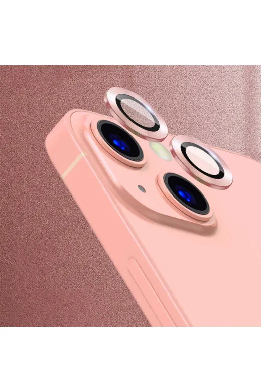 Techaks TCHS-CL-07-iPhone 13 Mini Iphone 13 Mini Uyumlu Zore Cl-07 Kamera Koruyucu-Rose Gold