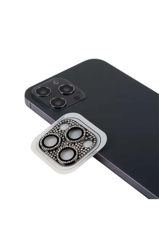 Techaks TCHS-CL-08-iPhone 11 Pro Max Iphone 11 Pro Max Uyumlu Zore Cl-08 Kamera Koruyucu-Siyah