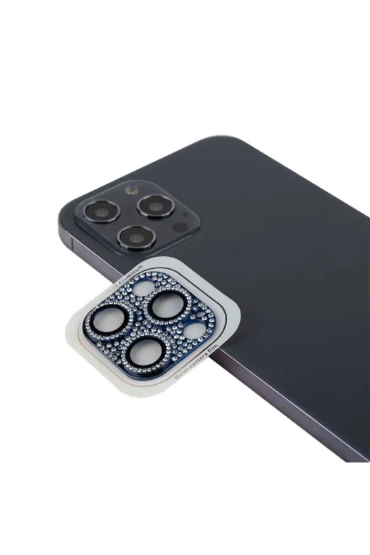 Techaks TCHS-CL-08-iPhone 11 Pro Max Iphone 11 Pro Max Uyumlu Zore Cl-08 Kamera Koruyucu-Mavi