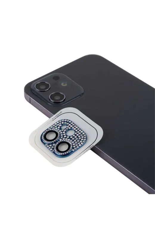 Techaks TCHS-CL-08-iPhone 12 Iphone 12 Uyumlu Zore Cl-08 Kamera Koruyucu-Mavi