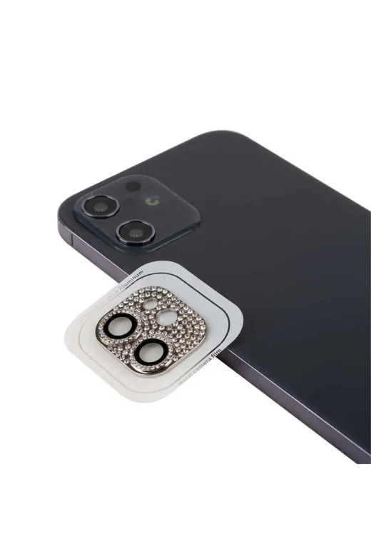 Techaks TCHS-CL-08-iPhone 12 Iphone 12 Uyumlu Zore Cl-08 Kamera Koruyucu-Gümüş